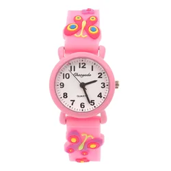 Cute Children's Silicone Watch 3D Butterfly Easy to Read Quartz Watches for Kids Sweet Movement Wristwatch Kids Watch Gifts