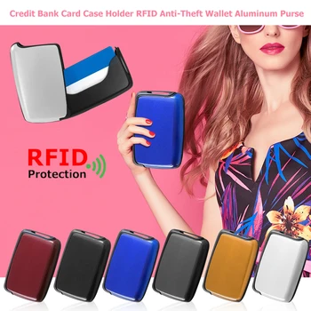 

Credit Card Holder RFID Anti-Theft Wallet Aluminum Bank ID Card Case Purse Holder for Men and Women 2020