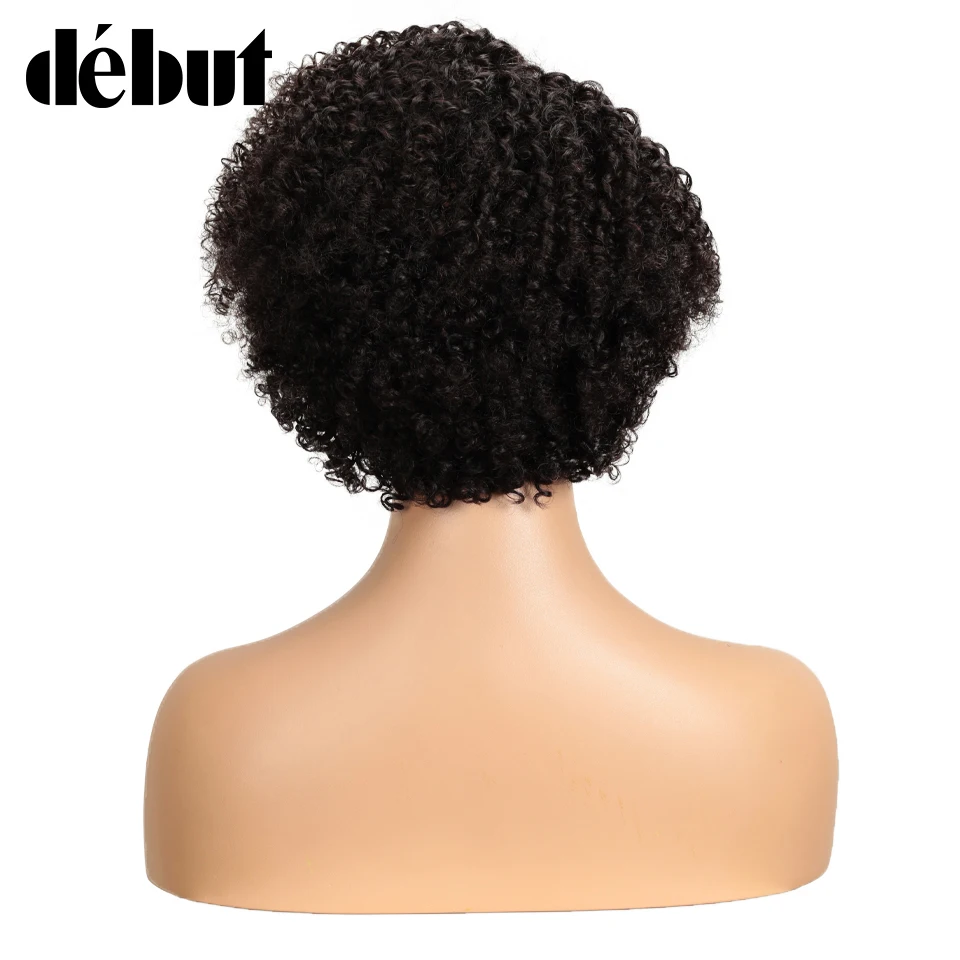 Part Lace Front Short Bob Wig Afro Kinky Curly Human Hair Wigs Pre Plucked Bleached Knots Remy Debut Human Hair Lace Front Wig