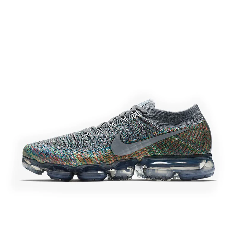 Оригинальные дышащие мужские кроссовки для бега от Nike Air VaporMax Flyknit, удобные Легкие беговые кроссовки 849558 - Цвет: 849558-019