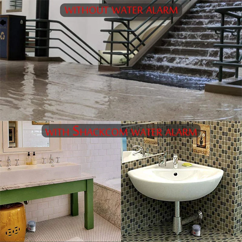 Подвальный детектор утечки воды, Датчик потока для обнаружения утечки воды, 110 дБ, беспроводной, водонепроницаемый и на батарейках