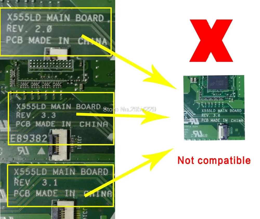 X555LD REV 3,6 X555LJ материнская плата для ноутбука ASUS X555L X555LB F555L W519L Материнская плата ноутбука i7-5500U 4 Гб Оперативная память GT920M/2 ГБ