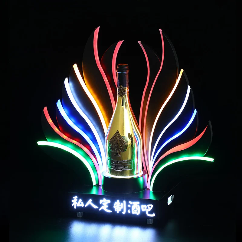 

Soporte de exhibición de botellas de Metal para Bar, estante de exhibición de champán recargable para fiesta, Bar, Hotel, Club