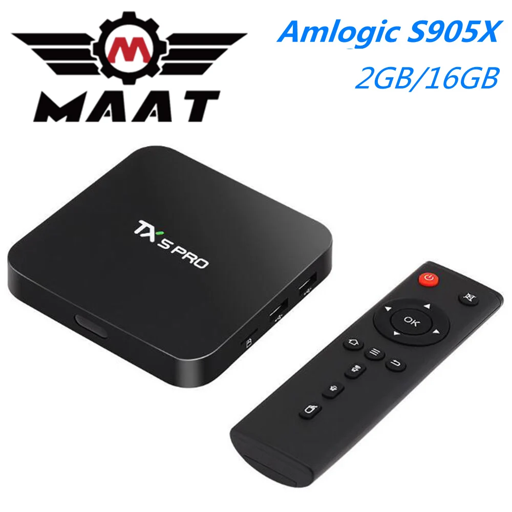 MAAT 2 Гб ОЗУ 16 четырехъядерный Android 7 1 ТВ-бокс Amlogic S905X Smart 4K H.265 медиаплеер 4G/5G Wifi BT 4