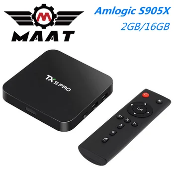 

MAAT 2GB Ram 16GB Quad Core Android 7.1 TV Box Amlogic S905X Smart 4K H.265 Media Player 2.4G/5G Wifi BT 4.1 Set Top Box TX5 Pro