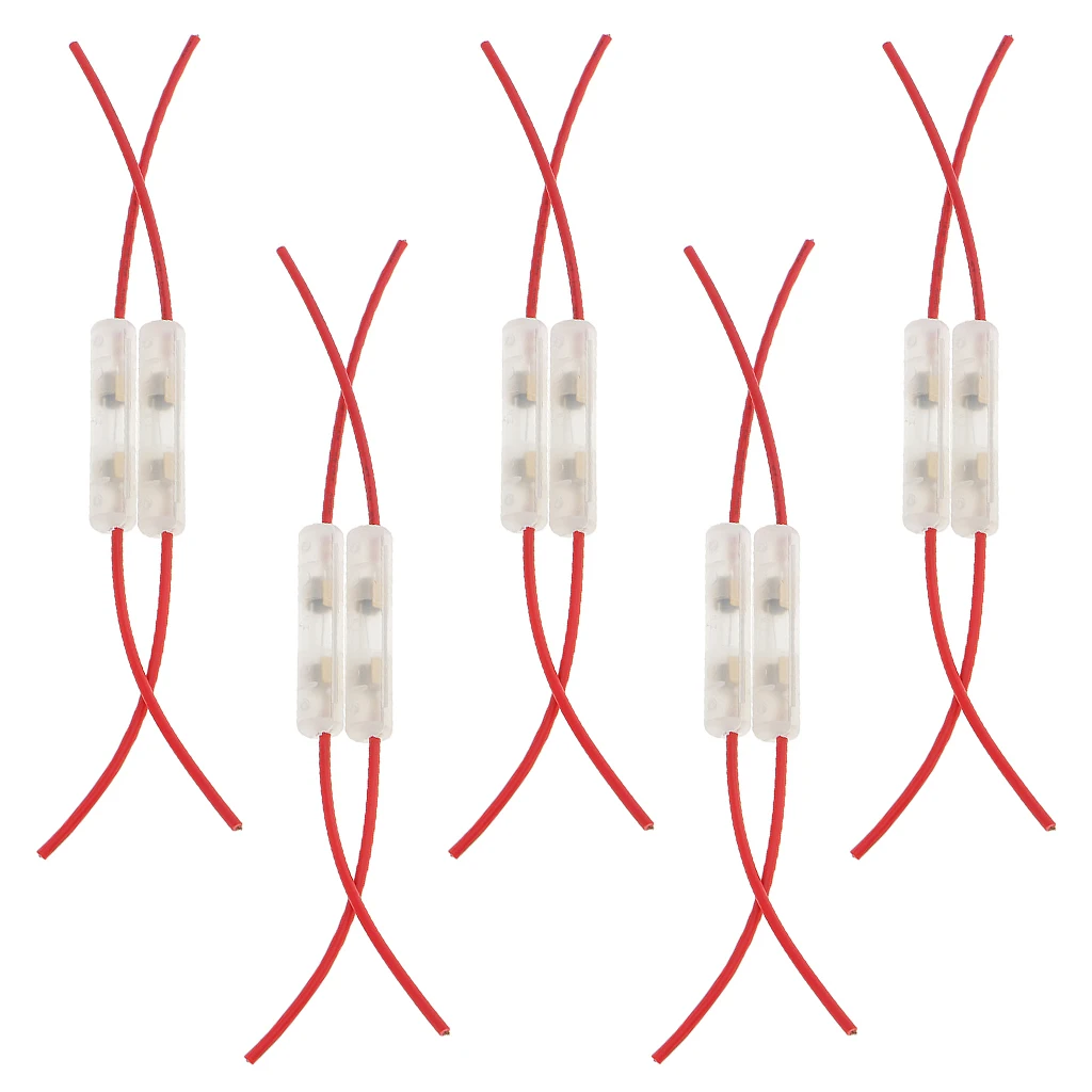 5pcs Wire Cable Inline Glass Fuse Box 15A for Car Truck Motorcycle