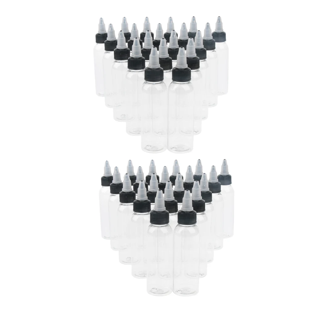 MagiDeal 40 шт. пустые пластиковые бутылки с закручивающейся верхней крышкой наконечник аппликатор для жидкостей, клей, чернила