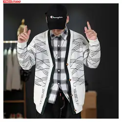 Дропшиппинг 2019 осенние модные винтажные полосатые пальто мужские уличные модные хлопковые топы Японская Термальная куртка с открытыми
