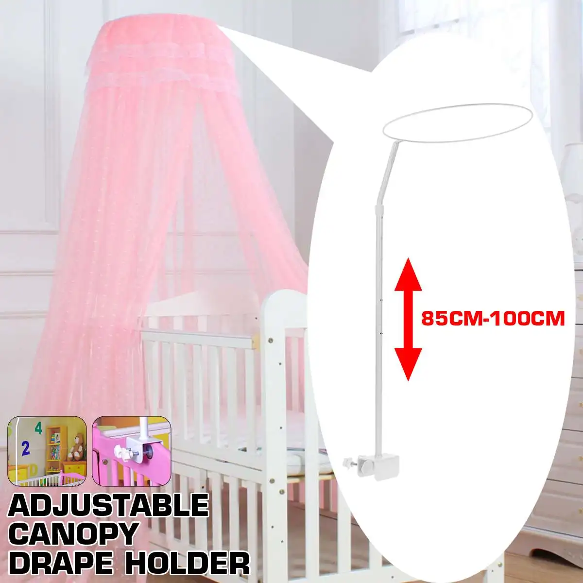 Suporte de Rede Verão Ajustável Mosquito Suporte Berço Bebê Mosquiteiro Universal Dossel Cama Net