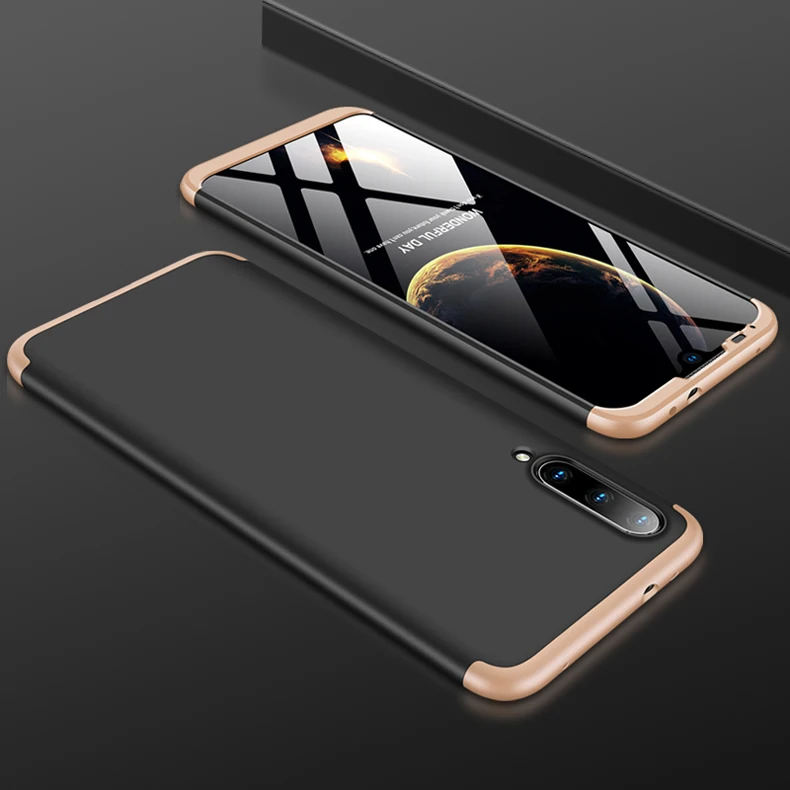 Чехол для xiaomi mi A3, Жесткий Чехол 3 в 1, матовый Защитный Гибридный чехол для xiaomi mi a3 mi a3 360, чехол для телефона - Цвет: gold black