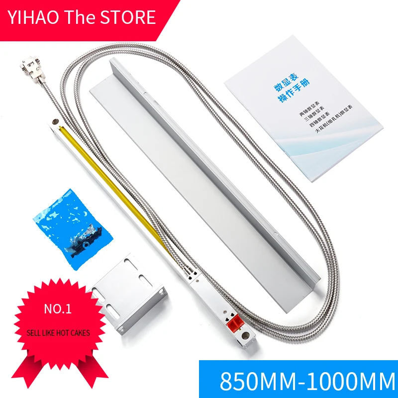 850mm-1000mm YIHAO DRO kit full dro 3 axis reading Display digital IK-3V with FTN5 3 pieces 5u scales linear/ encoder/sensor - Цвет: 850mm-1000mm