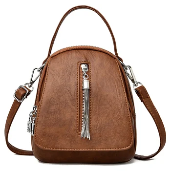 

Lady Tassel Leather Backpack for Women 2020 New Shoulder Bag MultiFunction Mini Backpacks Female School Bagpack Bag Grils