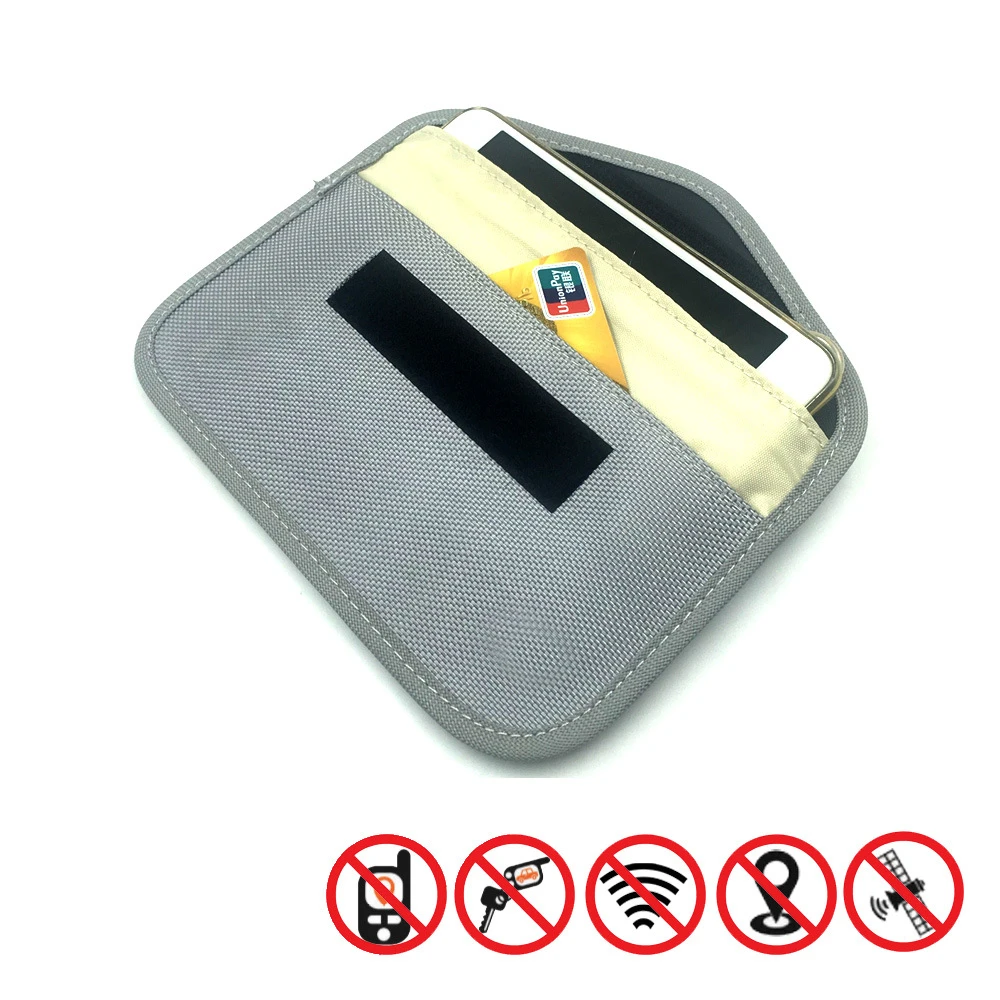 1 Uds. Bloqueador de señal de control remoto de coche bolso de Faraday Bolsa de bloqueo de señal bolsa protectora billetera funda para llave de coche