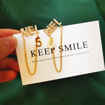 

2020 ChainTassel Earrings For Women Earrings Big Geometric Letter NEL 5 Earring Female DIY Fashion Jewelry