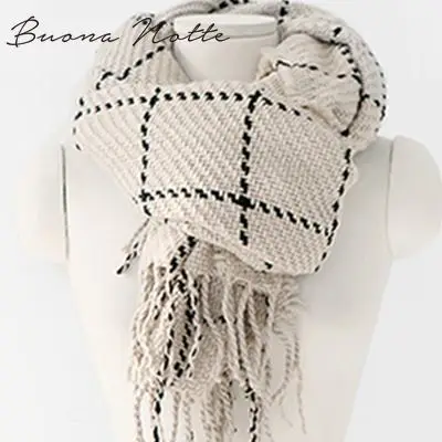 Шарф женский Черный Модный теплый женский шарф Зимний кашемировый шарф обертывание шаль одеяло шарф платок femme