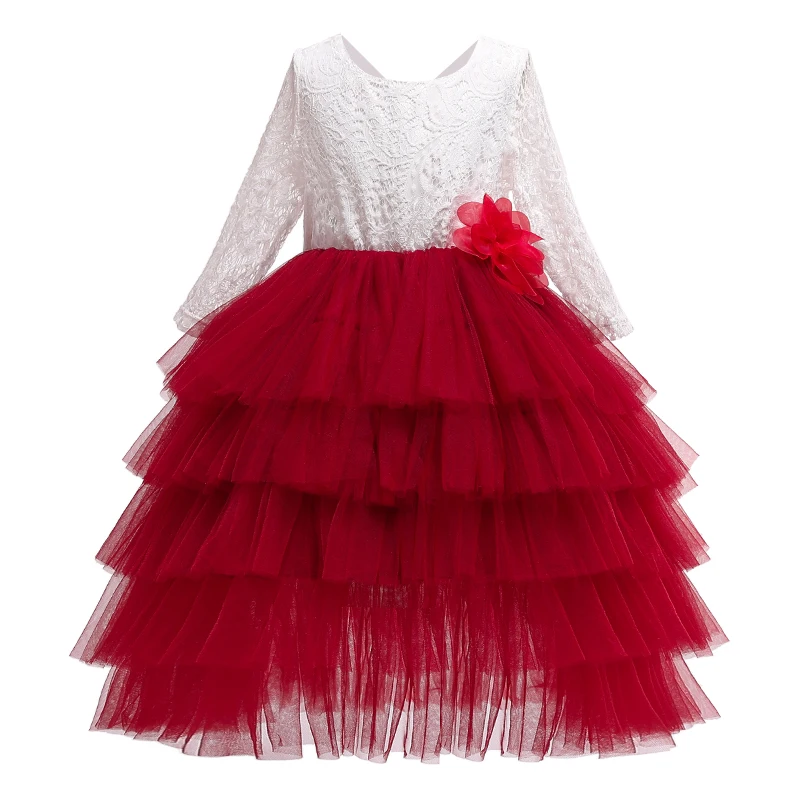 Кружевное платье-пачка с цветочным рисунком для девочек; Детские платья для девочек в европейском и американском стиле; платье принцессы с бантом; 3 цвета; Детский костюм