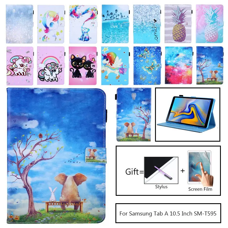 Чехол из искусственной кожи для Samsung Galaxy Tab A A2 10 5 2018 T590 T595 T597 ударопрочный умный