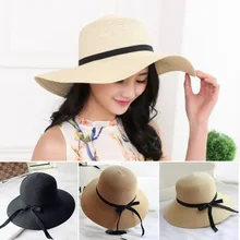 Пляжная Шляпа популярная элегантная вязаная шляпа с бантом красивые женские аксессуары пляжная шляпа от солнца Милая Корейская проветриваемая дамская шляпа