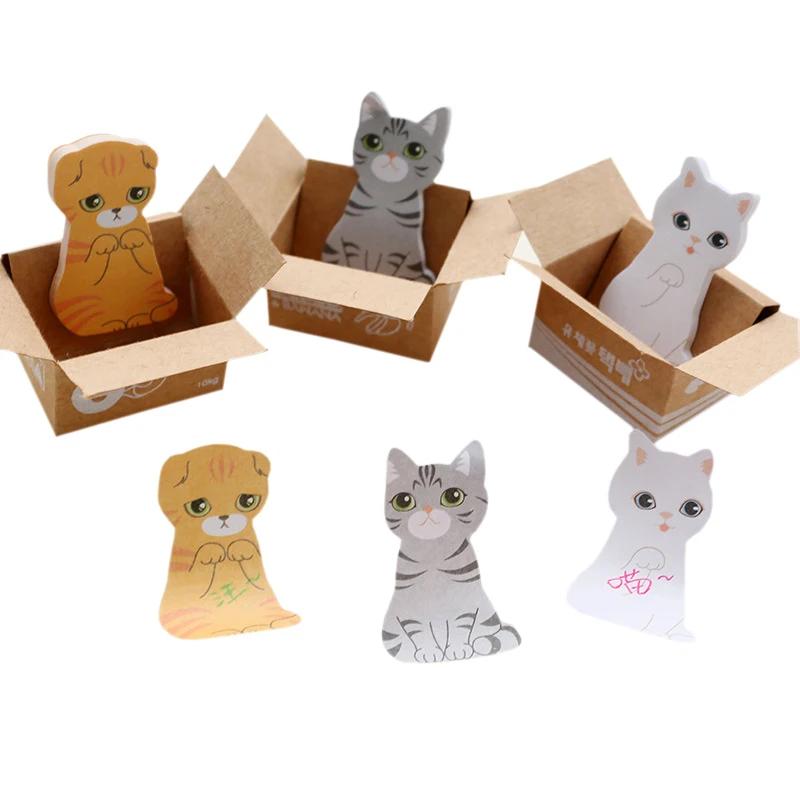 3D Kawaii Cat Dog Box милые наклейки из мультфильмов Канцтовары липкие Note офисные и