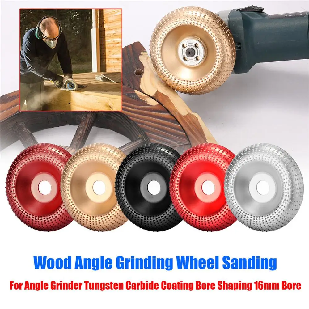 

100mm Wood Angle Grinding Wheel Sanding Carving Rotary Tool Abrasive Disc Angle Grinder Tungsten Carbide Coating Bore Shaping