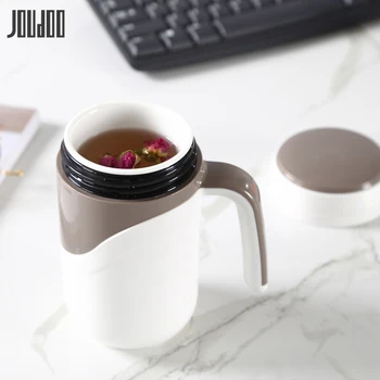 

JOUDOO Ceramics Thermos Cup with Handle 380ml Tea Cup Insulated Coffee Mug for Office Desk Home Drinking Thermos Water Cups 35