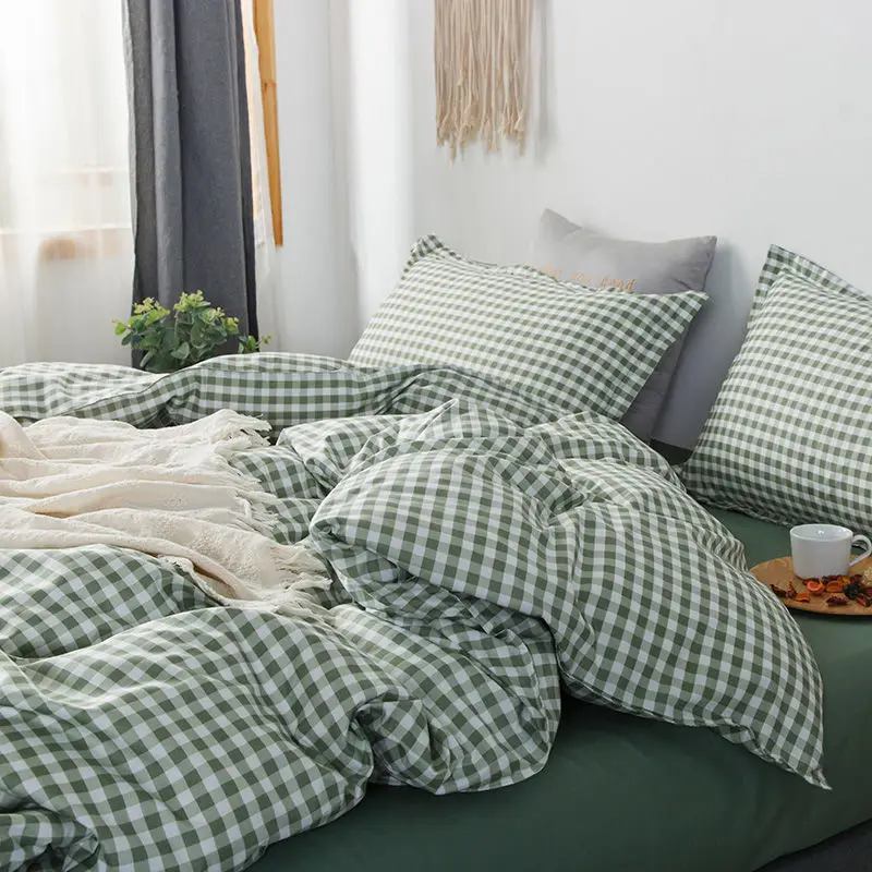 Spring and summer home textile four-piece ins wind duvet cover sheet three-piece small fresh girl student dormitory bedding 