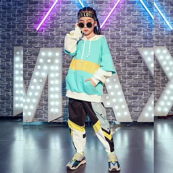 

Girls Jazz Dance Costume Kids HipHop Performance Clothing Autumn Winter Street Dance Clothes Children Catwalk Show Wear DQL988