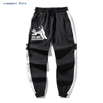

Men's Fashion hip hop trousers Funny 1941-1945 Russian We Can Repeat Print sweatpants Men Spring Summer Cool sports long pants