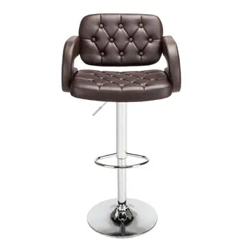 Two Colors 2pcs Adjustable Bar Chairs High Type with Disk Armrest Square Backrest Button Design Bar Stools свитшот print bar square