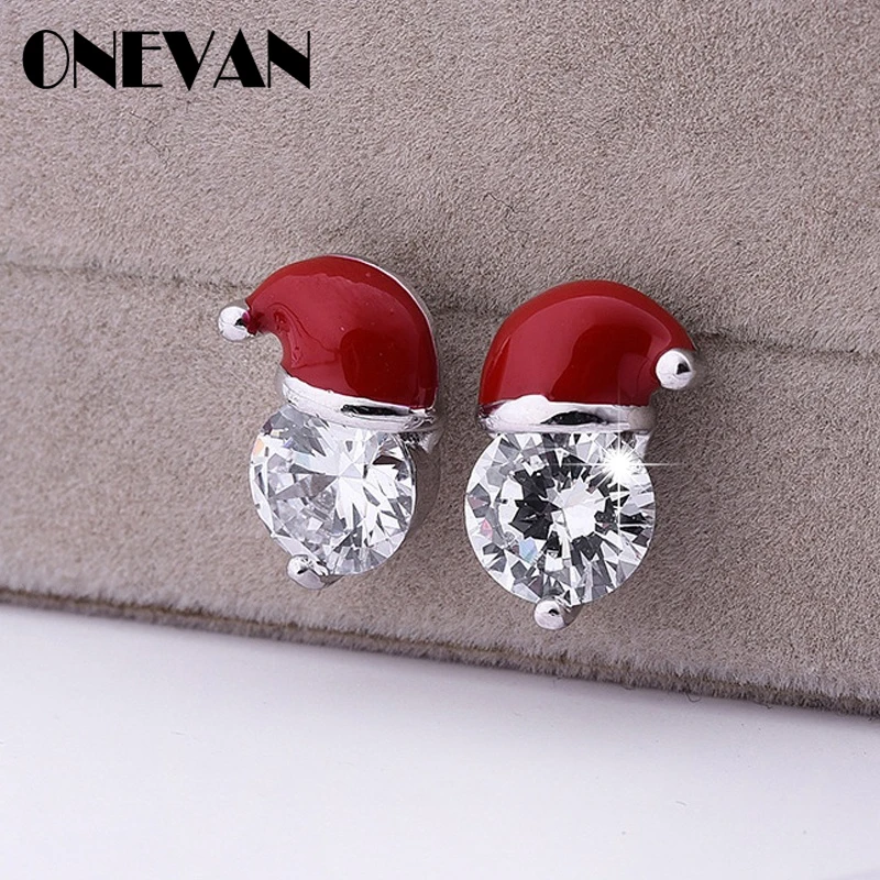 Серьги в виде рождественской шляпы, снеговика, оленя, серьги-гвоздики, женские модные ювелирные изделия, подарки для рождественской вечеринки, аксессуары для костюмированной вечеринки
