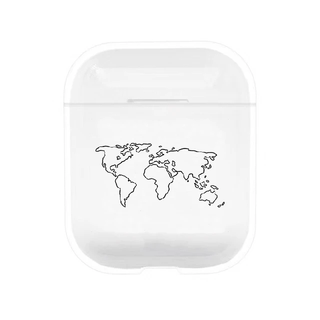 200934 Карта мира наушники чехол для Airpods чехол милый карта туда и обратно Прозрачный жесткий чехол из пластика с изображением наушники чехол s крышка для Аксессуары для Airpods - Color: 200934