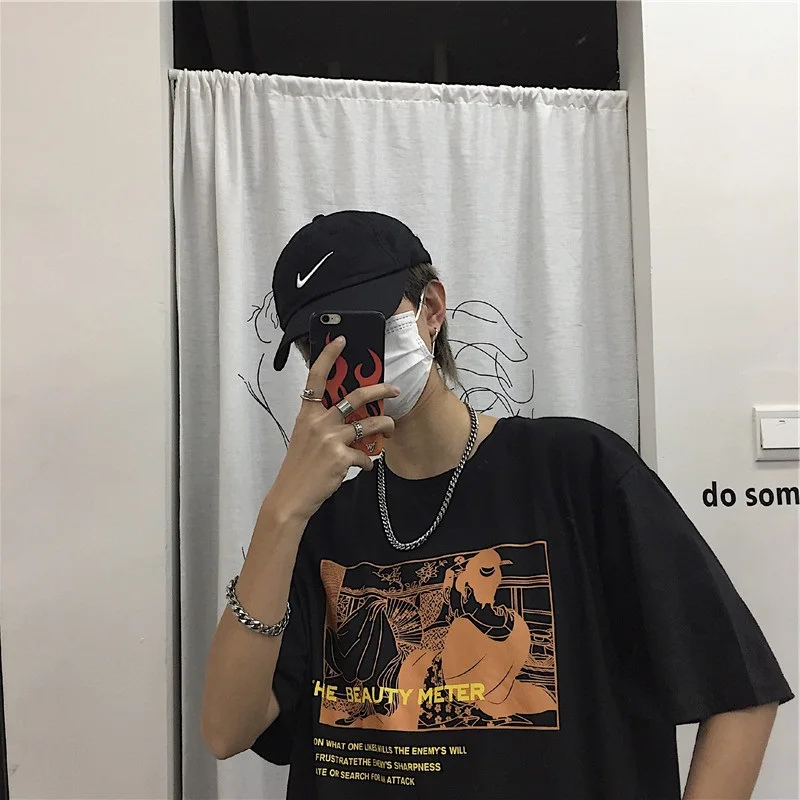 Xian 616 hei Harajuku Ulzzang, большие размеры, футболка, японский мультфильм, аниме, принт, футболки, лето, женская футболка с коротким рукавом, повседневные кавайные Топы - Цвет: Xian 616 hei