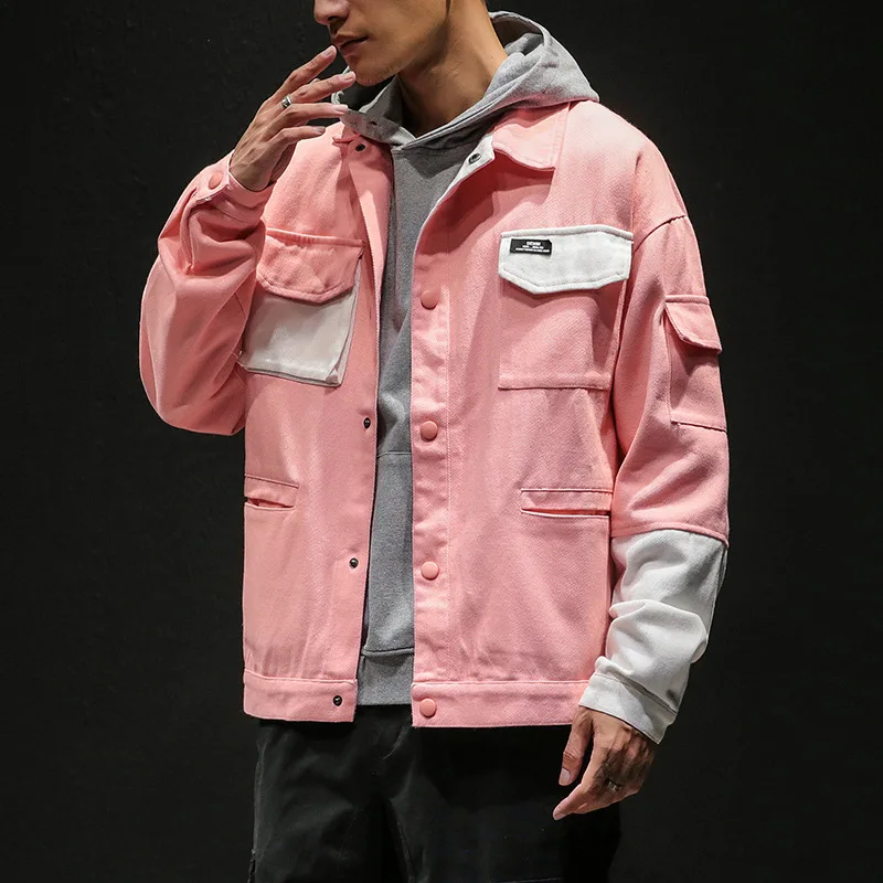

2020 Autumn Clothing New Style Joint Tooling Jacket Men's Japanese-style Loose And Plus-sized Multi-pockets Jacket