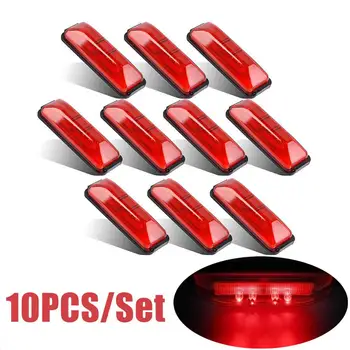 

10PCS LED Side Marker Light Trailer Clearance Rectangular Side Fender Marker Light 4Diodes Assembly 12V LED Lights For Trucks