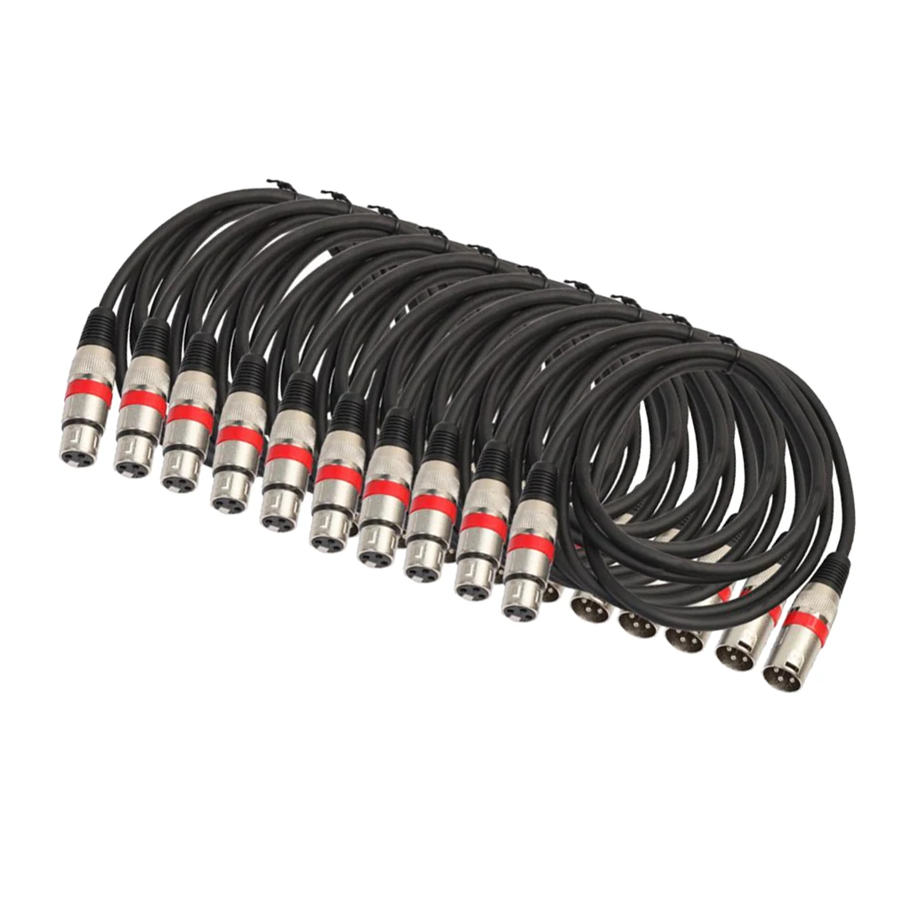 

Portable 10pcs/Pack Zinc Alloy Jack XLR Male to Female Cables High Sensitivity 180cm