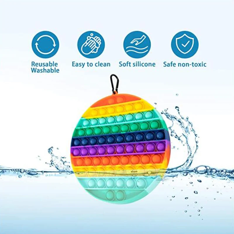 Pop Fidget Reliver Stress Toy Rainbow Push Bubble Antistress Toys Adults & Children Sensory Toys to Relieve Autism Free Shipping