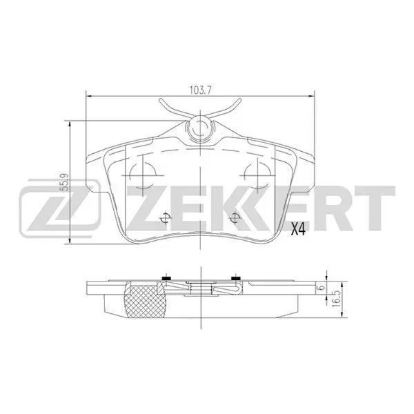 Колодки торм. диск. зад Citroen C4 II 11- Peugeot 3008 09- 308