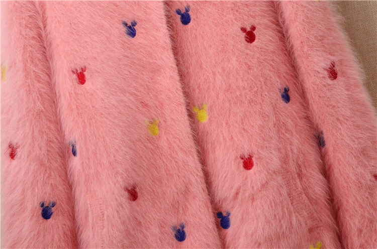 Женский элегантный зимний модный свободный однотонный плюшевый норковый кашемировый кардиган с длинными расклешенными рукавами из Ангорского кроличьего меха, вязаный свитер, пальто