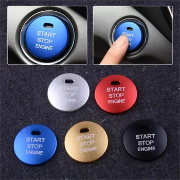 

beler Red/Silver/Black/Blue/Gold Engine Start Stop Push Button Cover Trim Fit For Hyundai Elantra MD Sonata i45 YF 2011-2014