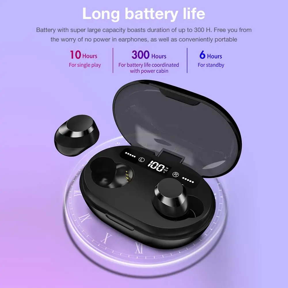 C8s TWS Bluetooth 5,0 бинауральные сенсорные наушники 6D стерео сабвуфер шумоподавление игровая гарнитура с цифровым дисплеем Charg Box