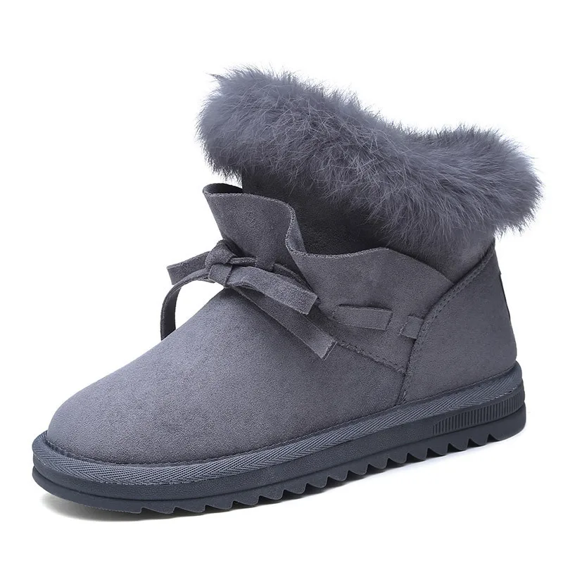 Whoholl Quality Woman Boots Round Toe Yarn Elastic Ankle Boots Thick Heel Flat Heels Shoes Woman Female Socks Boots Winter - Цвет: 321grey