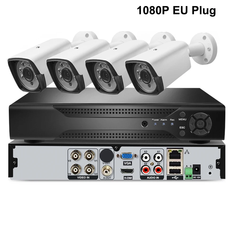 Комплект CCTV 8 камера CCTV камера система безопасности комплект 720 P/1080 P 8CH DVR камера безопасности комплект системы наружного видеонаблюдения - Цвет: 1080P-EU