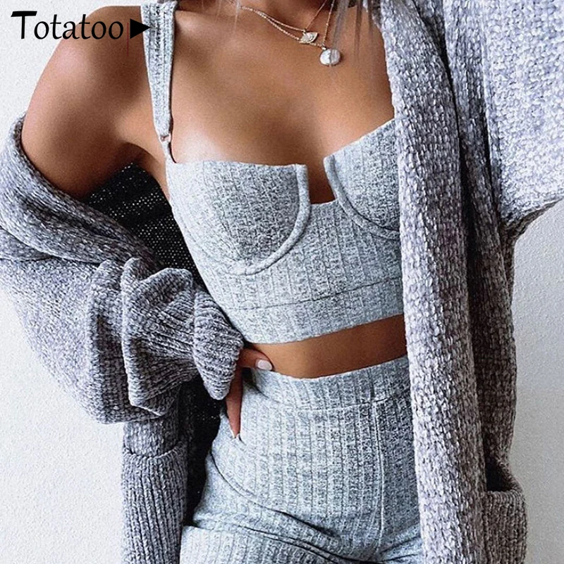 Женский комплект из двух предметов Totatoop укороченного топа и широких брюк с