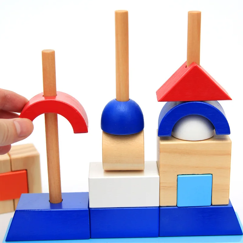 

Souptoys Stack height Building blocks Architecture Sleeve column A pirate boat Early education wooden children