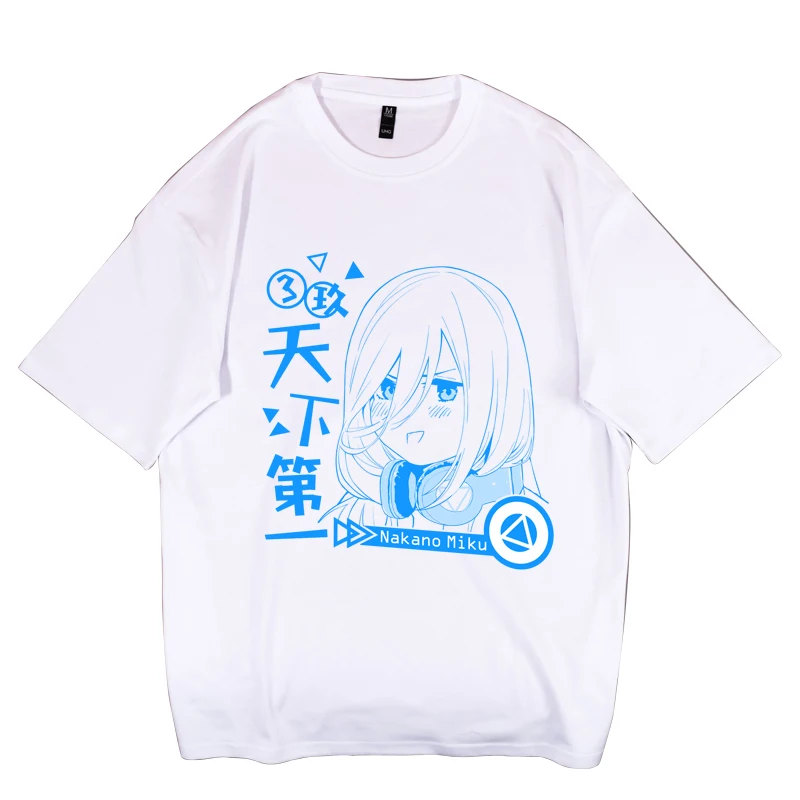 goddess costume Anime The Quintessential Quintuplets Casual Short Sleeves T-shirt Summer Unisex Harajuku Nakano Miku Cotton Loose Pullover Tops womens halloween costumes Cosplay Costumes