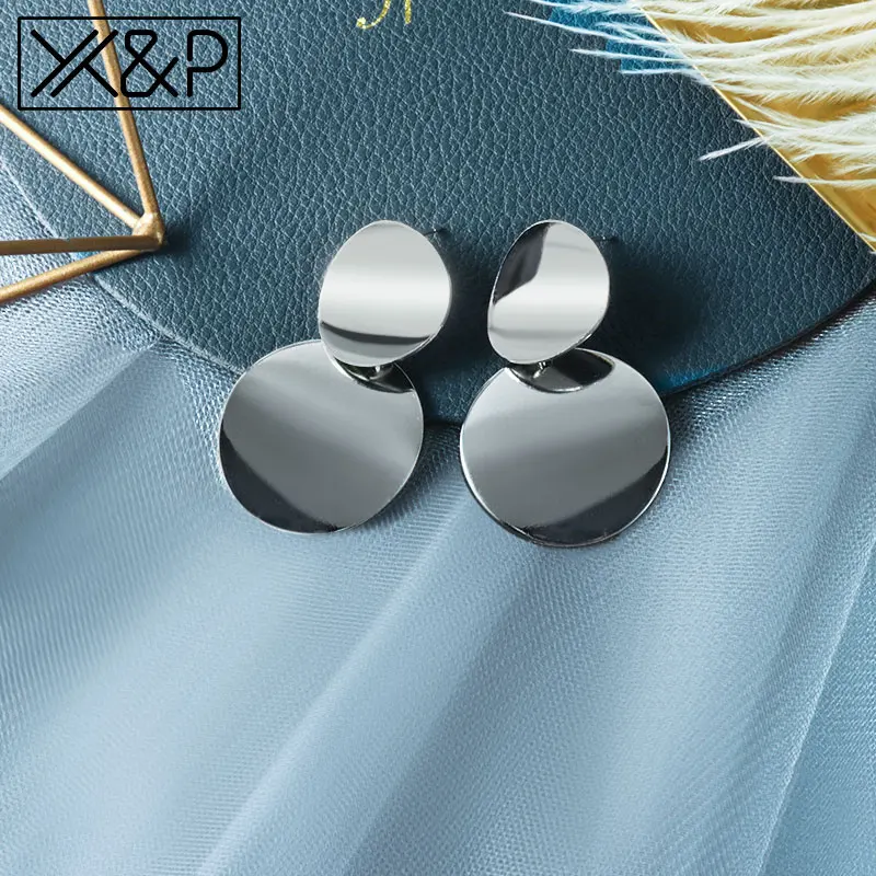 Silver 4 X& P горячие женские серьги золотые Висячие серьги для женщин массивные большие висячие, геометрической формы свисающие серьги с бриллиантами Винтажные Ювелирные Изделия - Окраска металла: Silver 4