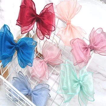 

Hairpin Girls Top Clip Snow Yarn Princess Big Bow Cute Glitter Accessories Hair