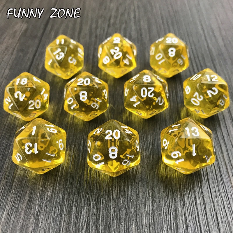 Dnd Polyhedral D20 10 шт./компл. высококачественные прозрачные/Прозрачные Цифровые кости