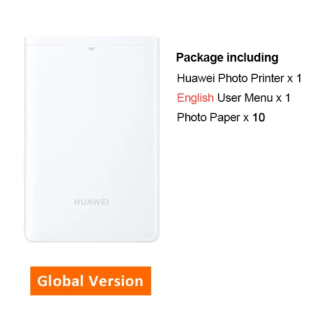 Global add 10 paper Huawei Карманный фотопринтер мобильный телефон фотопринтер мини фотопринтер DIY фото 300 точек/дюйм 4,1 Bluetooth принтер DIY поделиться 500 мАч - Цвет: Global add 10 paper