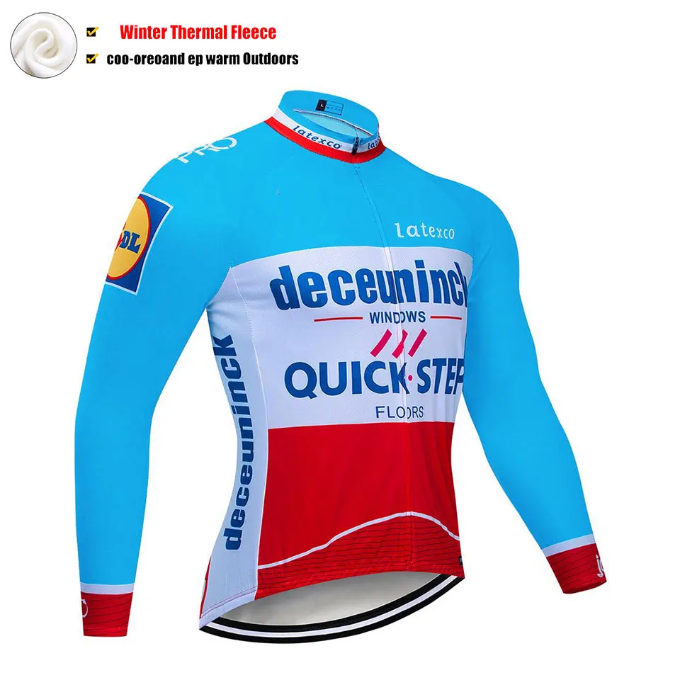 Серебристый Pro Team QUICK STEP Cycling Jersey 9D Bib Set Belgium Bike Clothing Mens Winter Thermal Fleece Bicycle Clothes Cycling Wear - Цвет: Серебристый